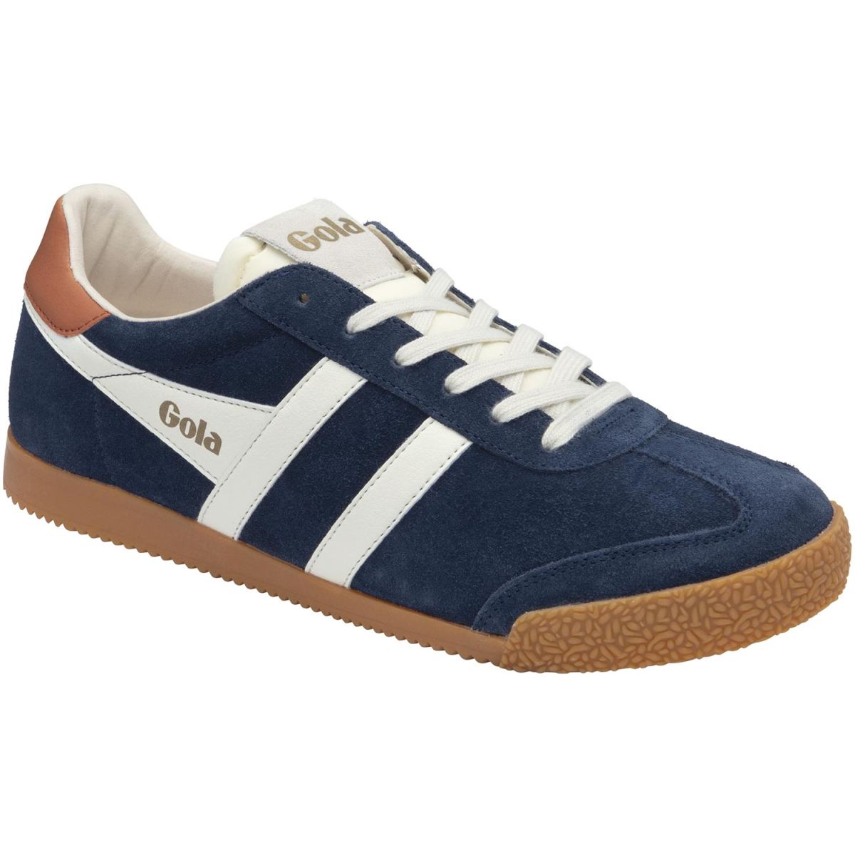 Gola - Elan - Herren Klassische Sneaker aus Veloursleder - Navy/Off White/Moody Orange – Bild 3