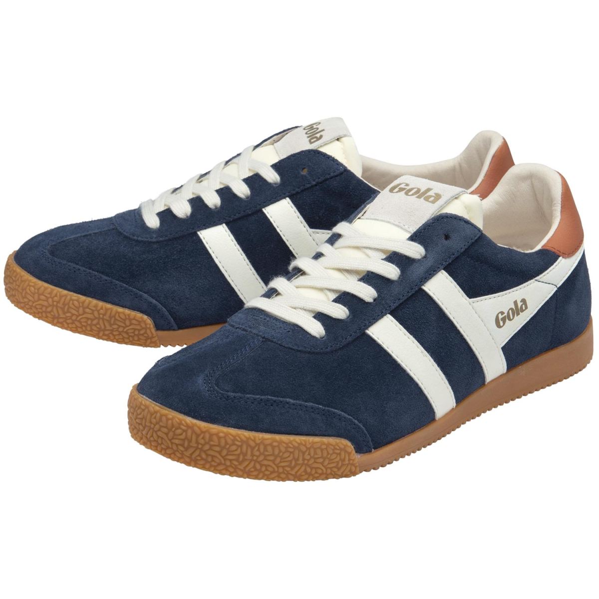 Gola - Elan - Herren Klassische Sneaker aus Veloursleder - Navy/Off White/Moody Orange – Bild 4