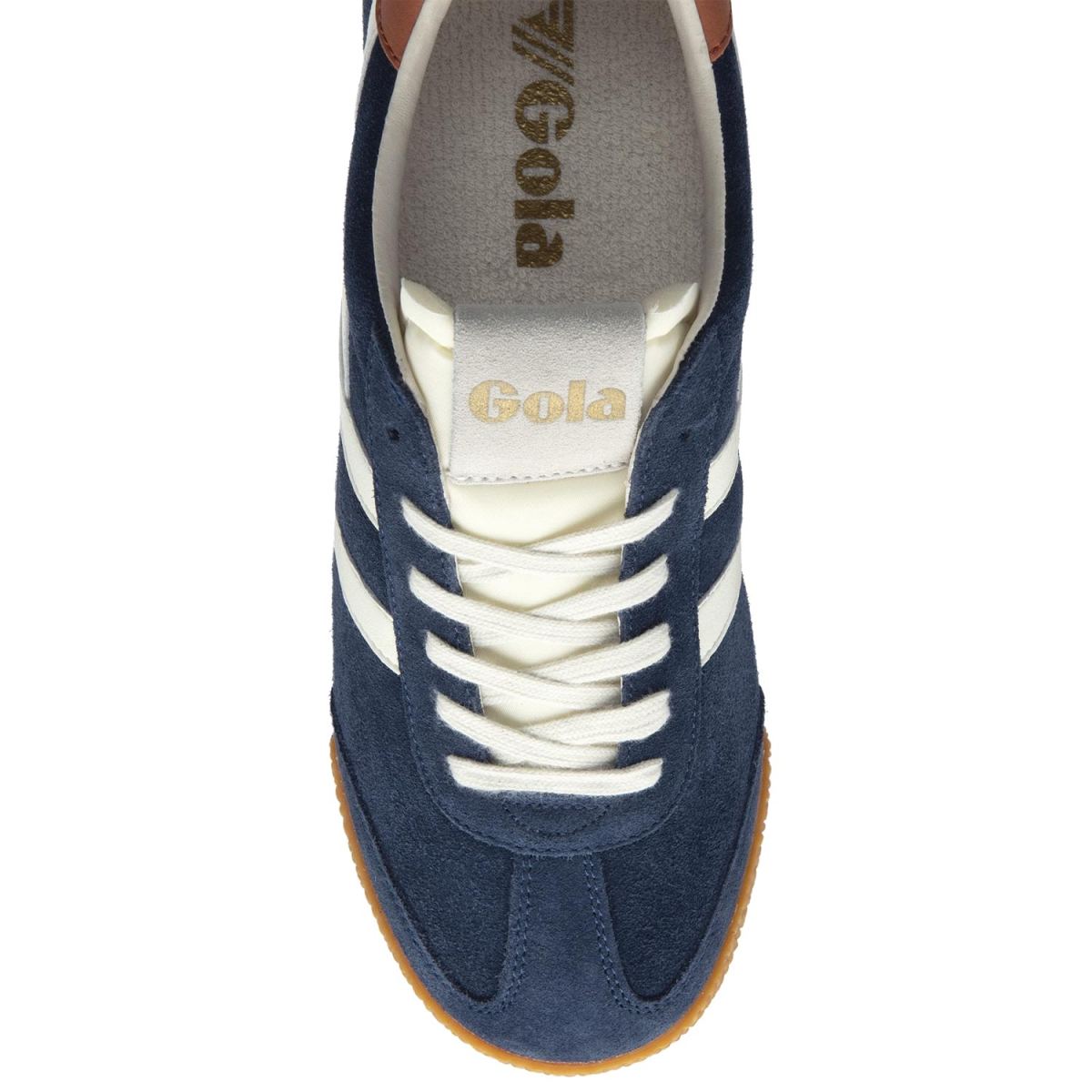 Gola - Elan - Herren Klassische Sneaker aus Veloursleder - Navy/Off White/Moody Orange – Bild 6