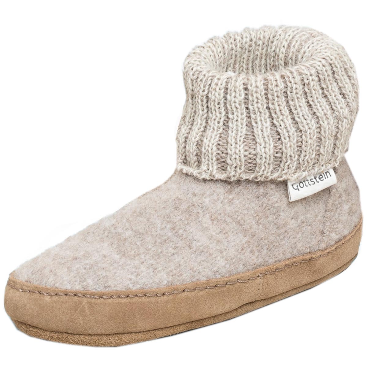 Gottstein - Alpine Boot LE - Kinder Hüttenschuhe mit Ledersohle - Beigemele – Bild 2