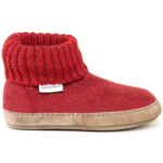 Gottstein - Alpine Boot LE - Kinder Hüttenschuhe mit Ledersohle - Rot