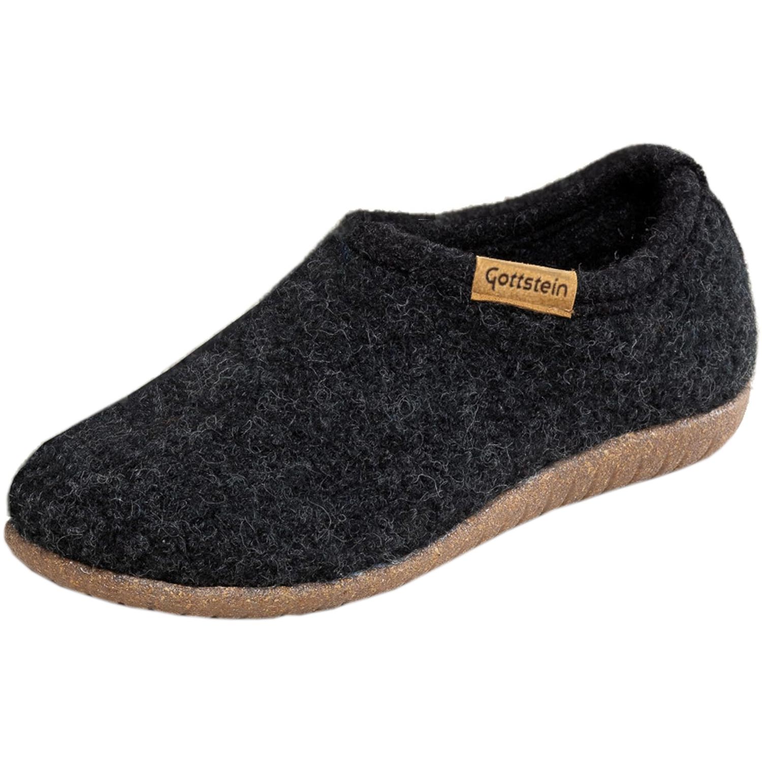 Gottstein - Alpine Midcut RU - Unisex Wollfilz-Hausschuhe mit Gummisohle - Charcoal