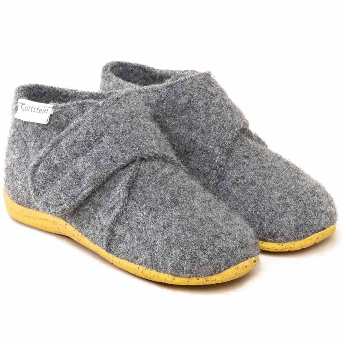 Gottstein - Alpine Racer RU - Kleinkinder Hausschuhe aus Wollfilz - Grau (Grey) – Bild 2