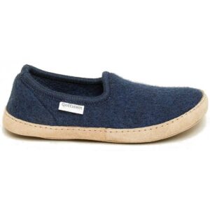 Gottstein - Cheyenne - Unisex Hauspatschen mit Ledersohle - Dunkelblau (Ink Blue)