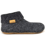 Gottstein - Knit Boot - Unisex Wollstrick-Hüttenschuhe - Schwarzmele (Charcoal)
