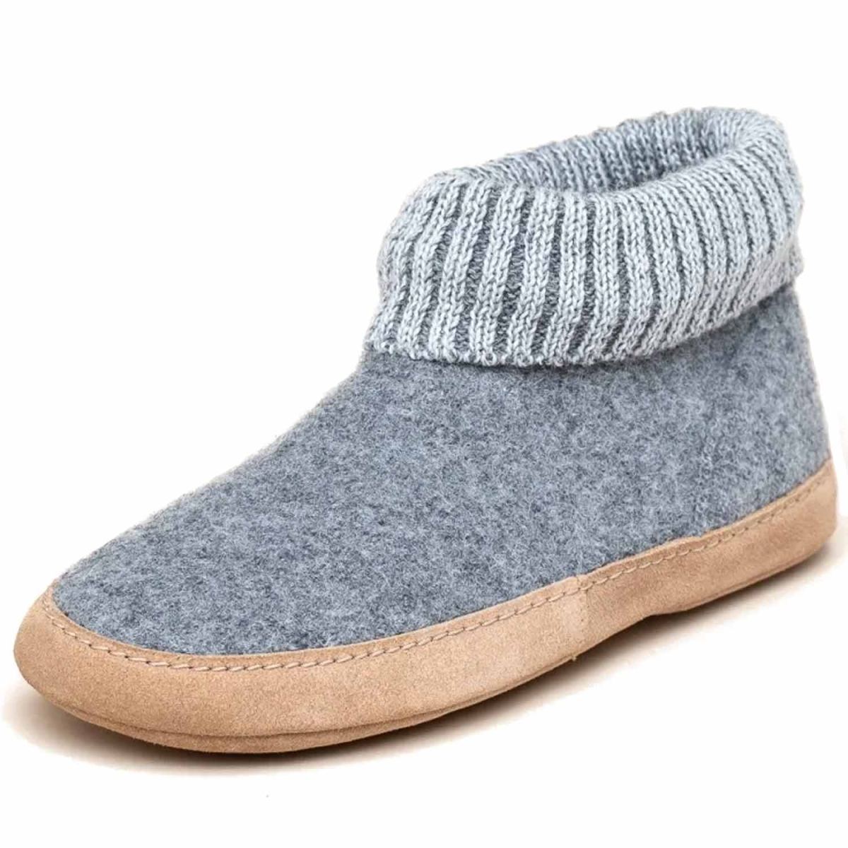 Gottstein - Dakota - Unisex Hüttenschuhe mit Ledersohle - Grau (Grey) – Bild 4
