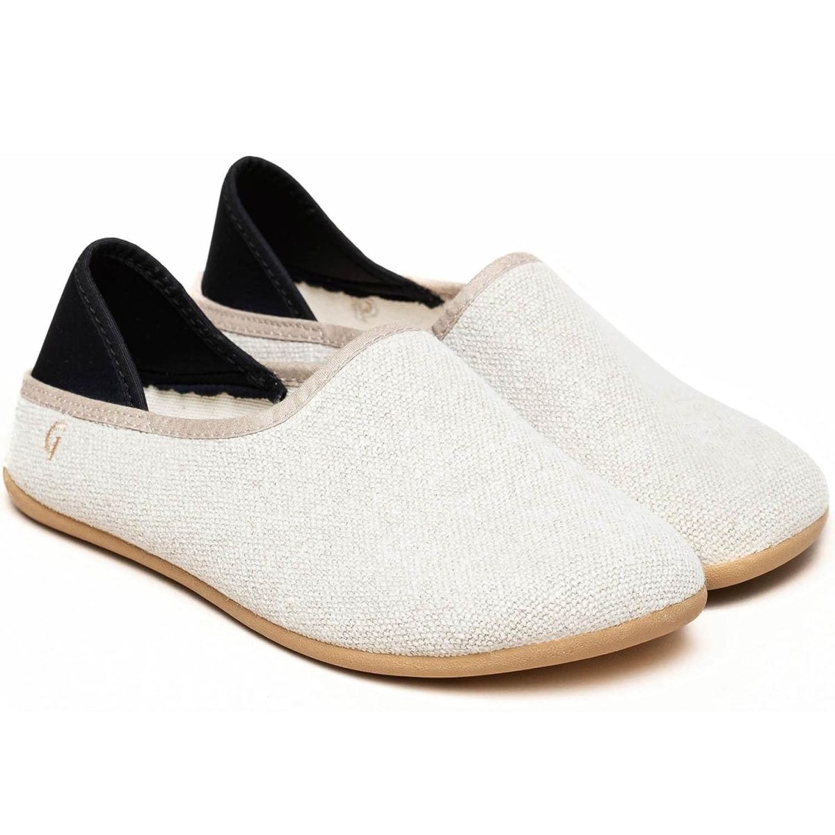 Gottstein - Linen Slip-on - Unisex Leinenhausschuh mit Gummisohle - Beige – Bild 2