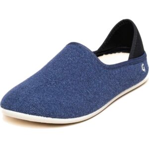 Gottstein - Linen Slip-on - Unisex Leinenhausschuh mit Gummisohle - Dunkelblau (Ink Blue Mele)