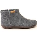 Gottstein - Magicfelt Eros Tiroler Steinschaf - Unisex Wollfilz-Hüttenschuhe mit Gummisohle - Grau