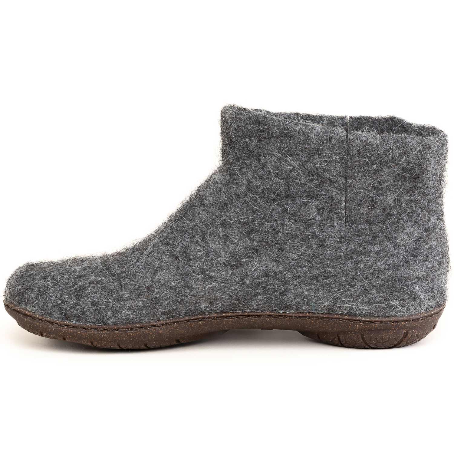 Gottstein - Magicfelt Eros Tiroler Steinschaf - Unisex Wollfilz-Hüttenschuhe mit Gummisohle - Grau – Bild 4