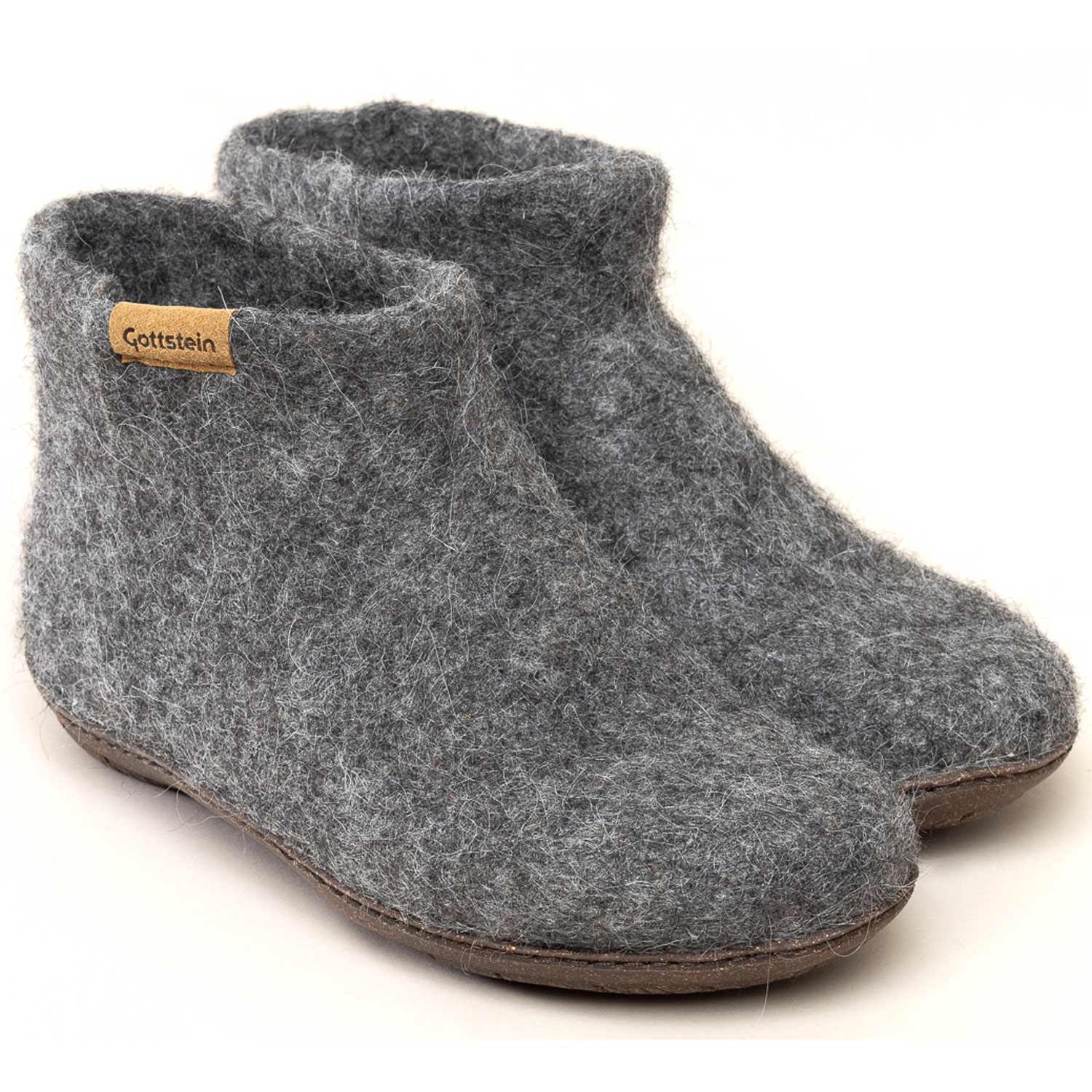 Gottstein - Magicfelt Eros Tiroler Steinschaf - Unisex Wollfilz-Hüttenschuhe mit Gummisohle - Grau – Bild 3