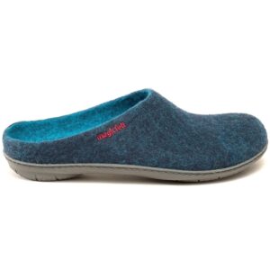 Gottstein - Magicfelt 736 - Unisex Wollfilz-Pantoffel mit Gummisohle - Petrolblau (Dark Petrol)