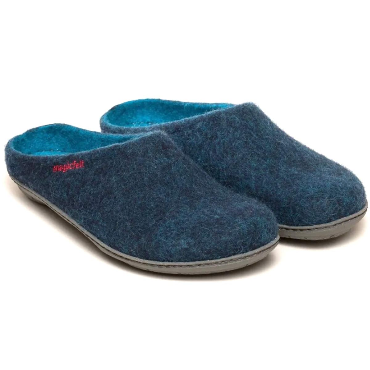 Gottstein - Magicfelt 736 - Unisex Wollfilz-Pantoffel mit Gummisohle - Petrolblau (Dark Petrol) – Bild 2