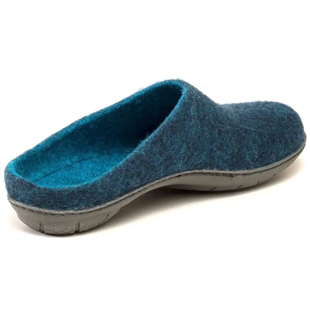 Gottstein - Magicfelt 736 - Unisex Wollfilz-Pantoffel mit Gummisohle - Petrolblau (Dark Petrol) – Bild 4