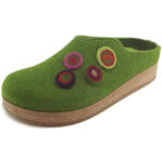 Haflinger - Grizzly Kanon - Damen Pantoffeln - Grasgrün