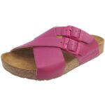 Haflinger - Bio Amiga - Damen Leder-Pantolette mit Korkfußbett - Pink