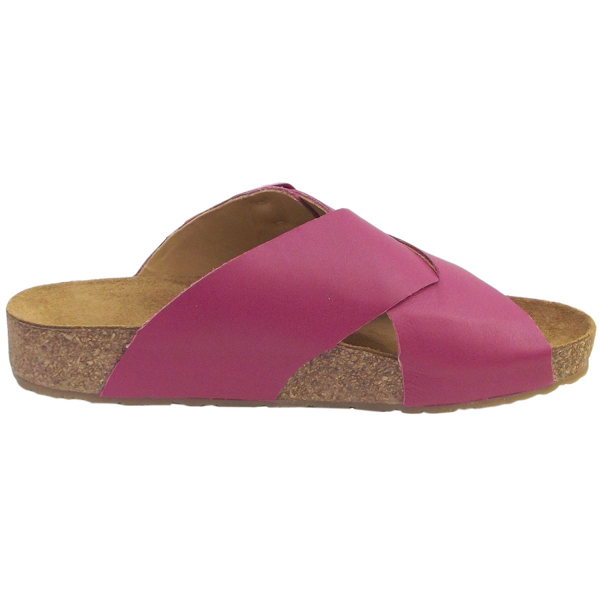 Haflinger - Bio Amiga - Damen Leder-Pantolette mit Korkfußbett - Pink – Bild 2