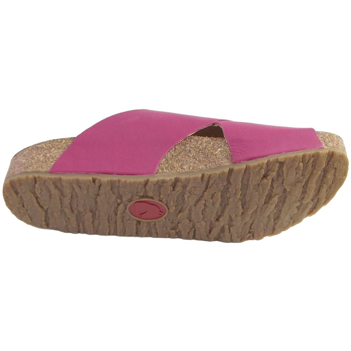 Haflinger - Bio Amiga - Damen Leder-Pantolette mit Korkfußbett - Pink – Bild 4