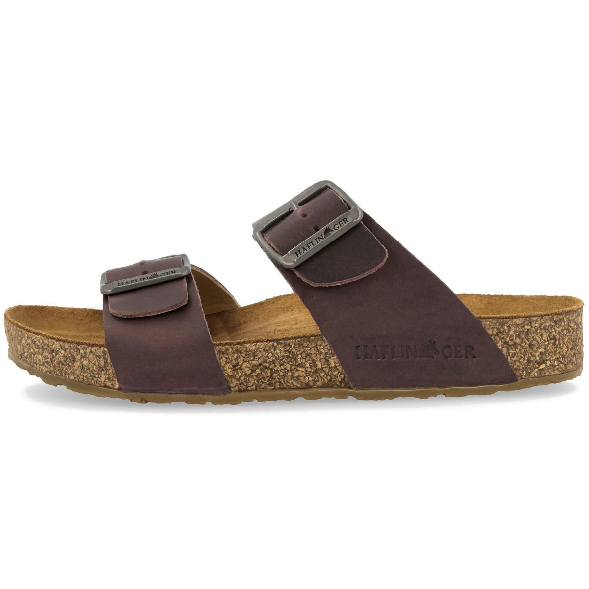 Haflinger - Bio Andrea - Unisex Leder-Pantolette mit Korkfußbett - Braun Country – Bild 3