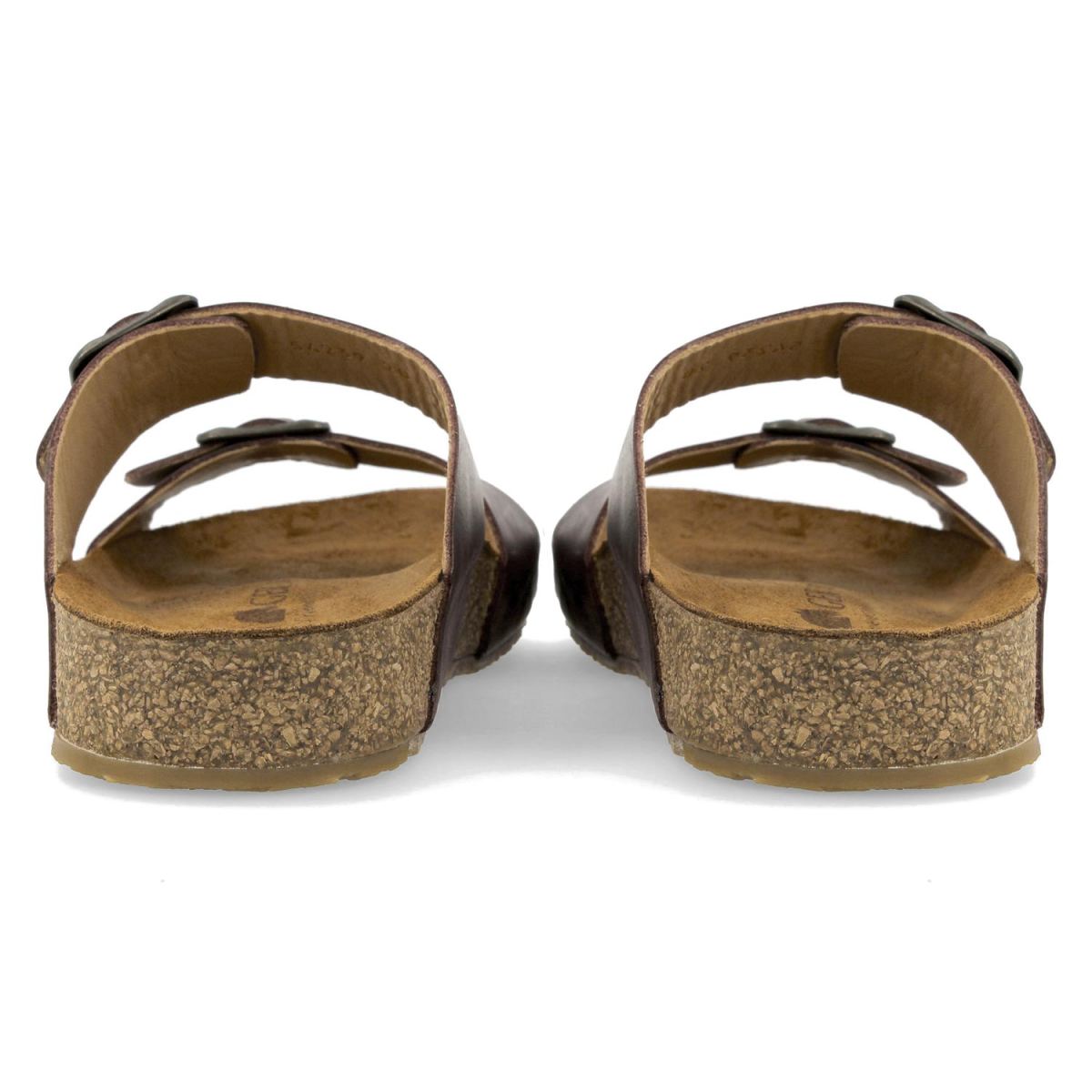 Haflinger - Bio Andrea - Unisex Leder-Pantolette mit Korkfußbett - Braun Country – Bild 4