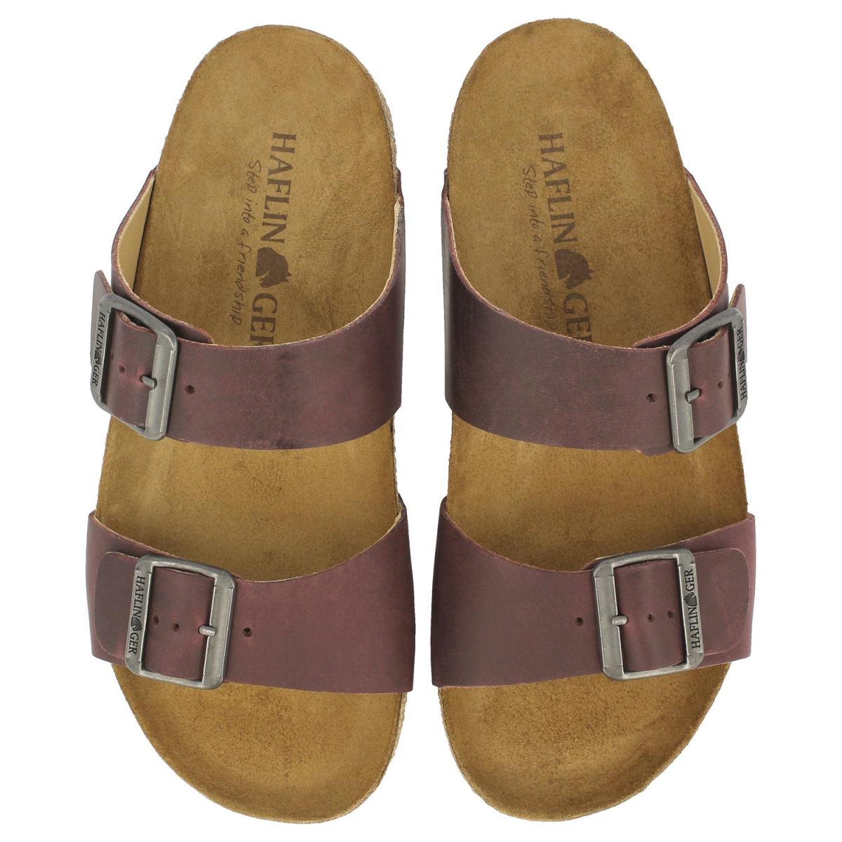 Haflinger - Bio Andrea - Unisex Leder-Pantolette mit Korkfußbett - Braun Country – Bild 5