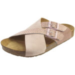 Haflinger - Bio Amiga - Damen Leder-Pantolette mit Korkfußbett - Rosa (Rosé)