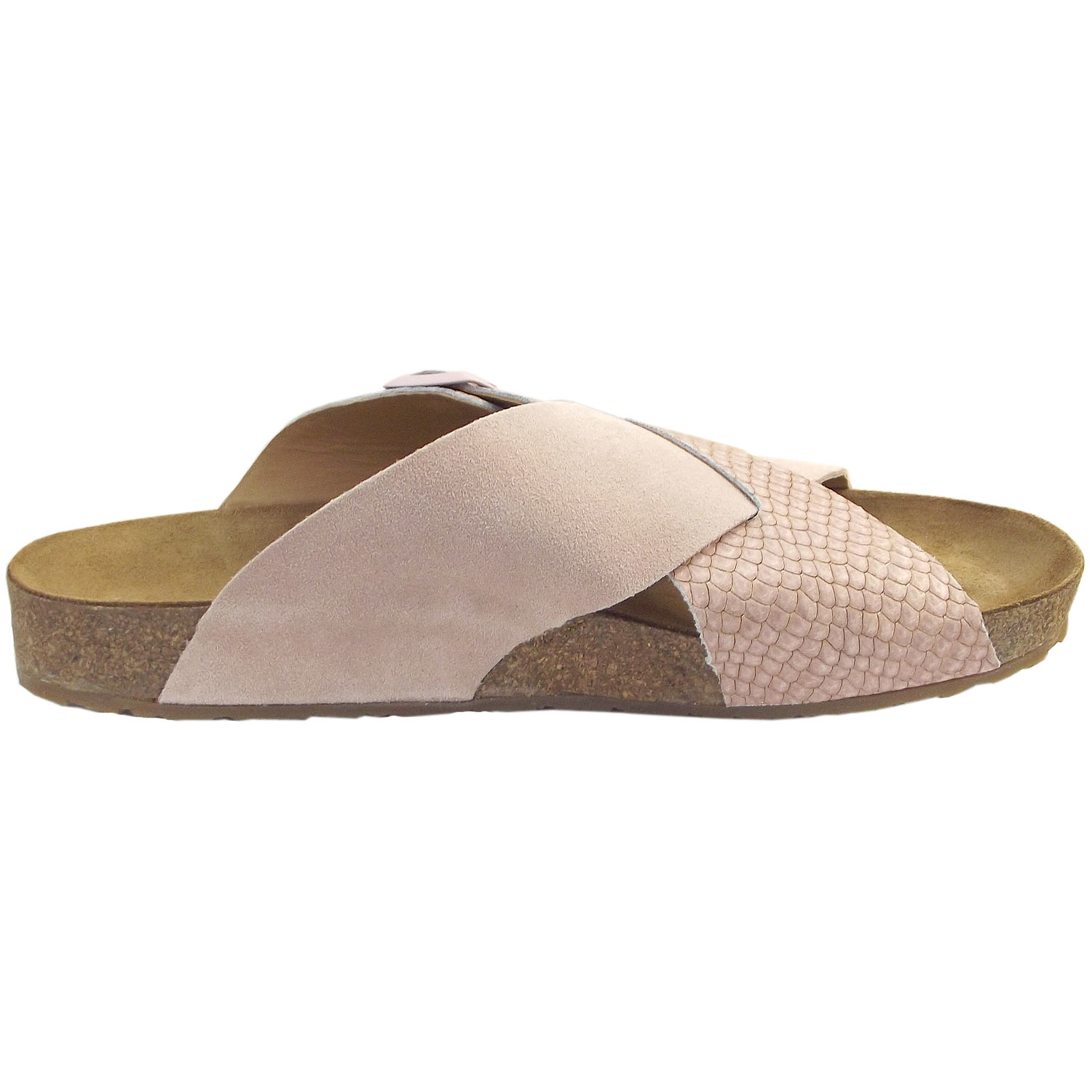Haflinger - Bio Amiga - Damen Leder-Pantolette mit Korkfußbett - Rosa (Rosé) – Bild 2