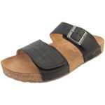 Haflinger - Bio Aria - Damen Klett-Sandale mit Korkfußbett - Schwarz