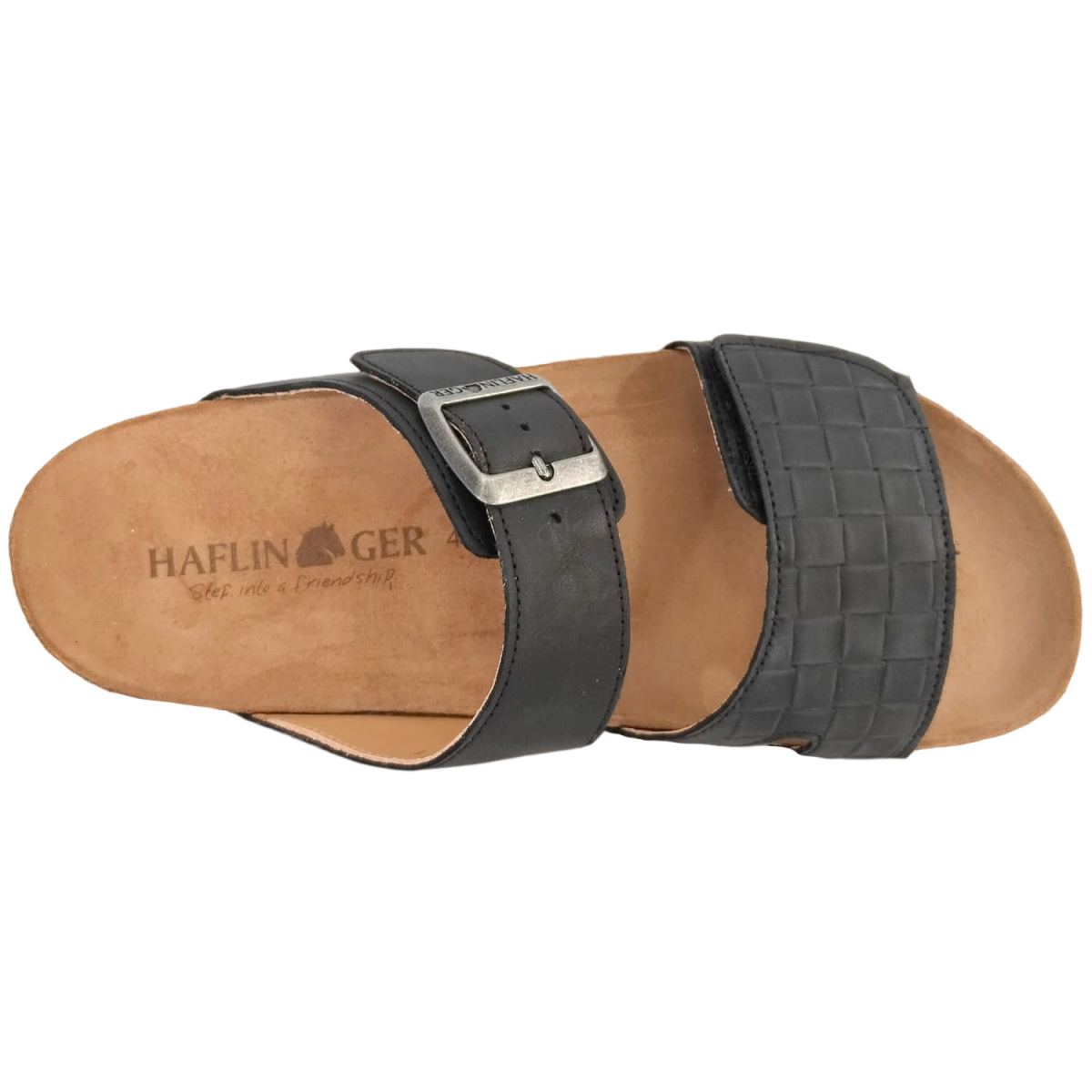Haflinger - Bio Aria - Damen Klett-Sandale mit Korkfußbett - Schwarz – Bild 3