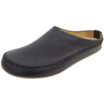 Haflinger - Everest Softi - Unisex Leder-Pantoffel mit Ziernaht - Schwarz