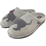 Haflinger - Flair Dackel - Damen Hauspantoffeln - grau (steingraumeliert)