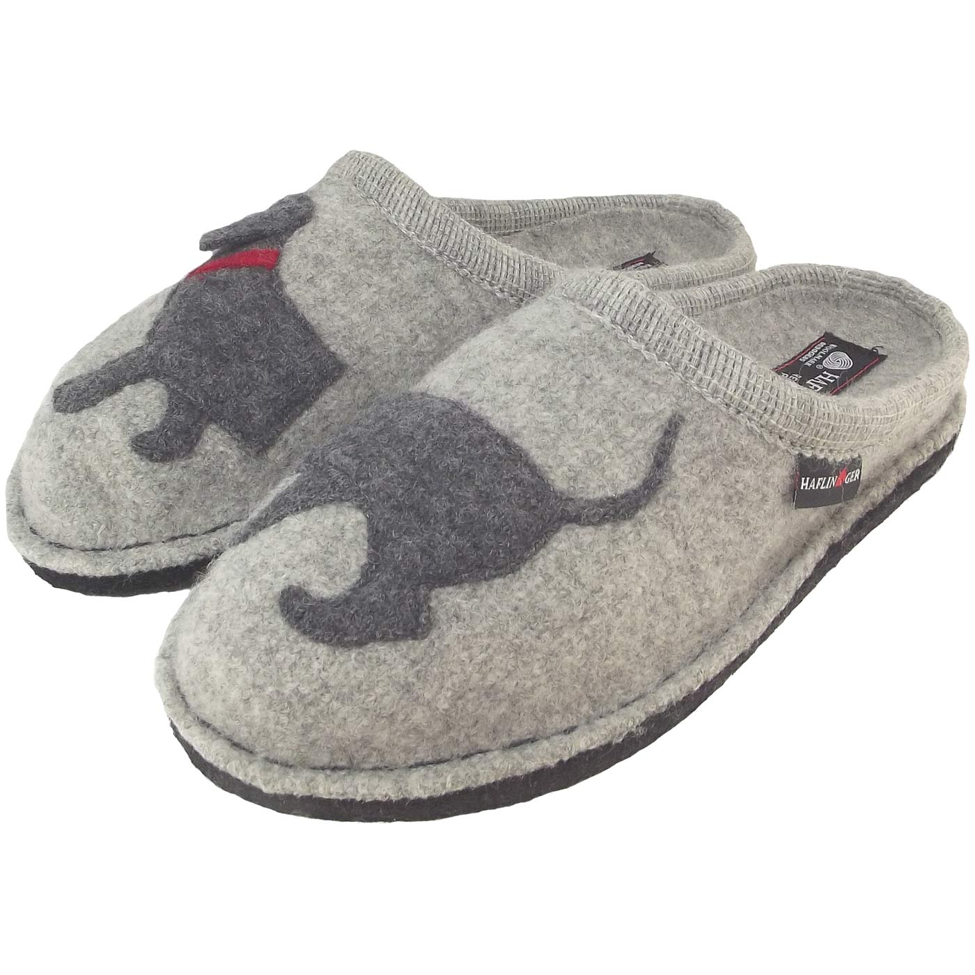 Haflinger - Flair Dackel - Damen Hauspantoffeln - grau (steingraumeliert)