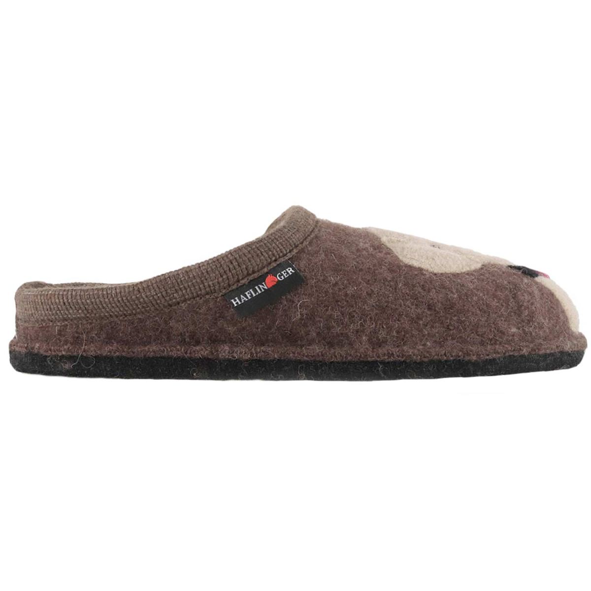Haflinger - Flair Rudi - Damen Filz-Pantoffeln mit Hundemotiv - Braunmeliert – Bild 2