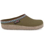 Haflinger - Grizzly Franzl - Unisex Filz-Pantoffel aus Schurwolle - Olivgrün