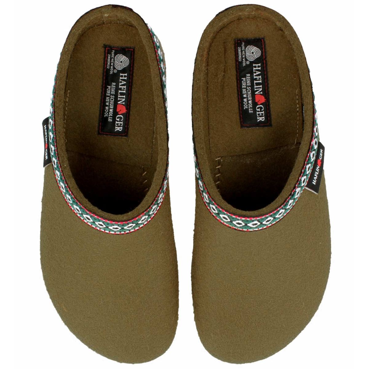 Haflinger - Grizzly Franzl - Unisex Filz-Pantoffel aus Schurwolle - Olivgrün – Bild 3