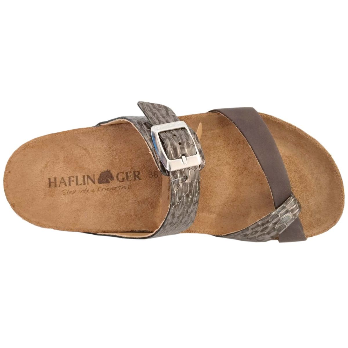 Haflinger - Juno - Damen Zehensteg-Sandale mit Korkfußbett - Braun – Bild 3