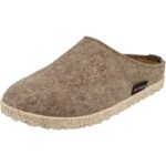 Haflinger - Manhatten Clog - Unisex Filz-Pantoffel mit Lederinnensohle - Beige (Torf)