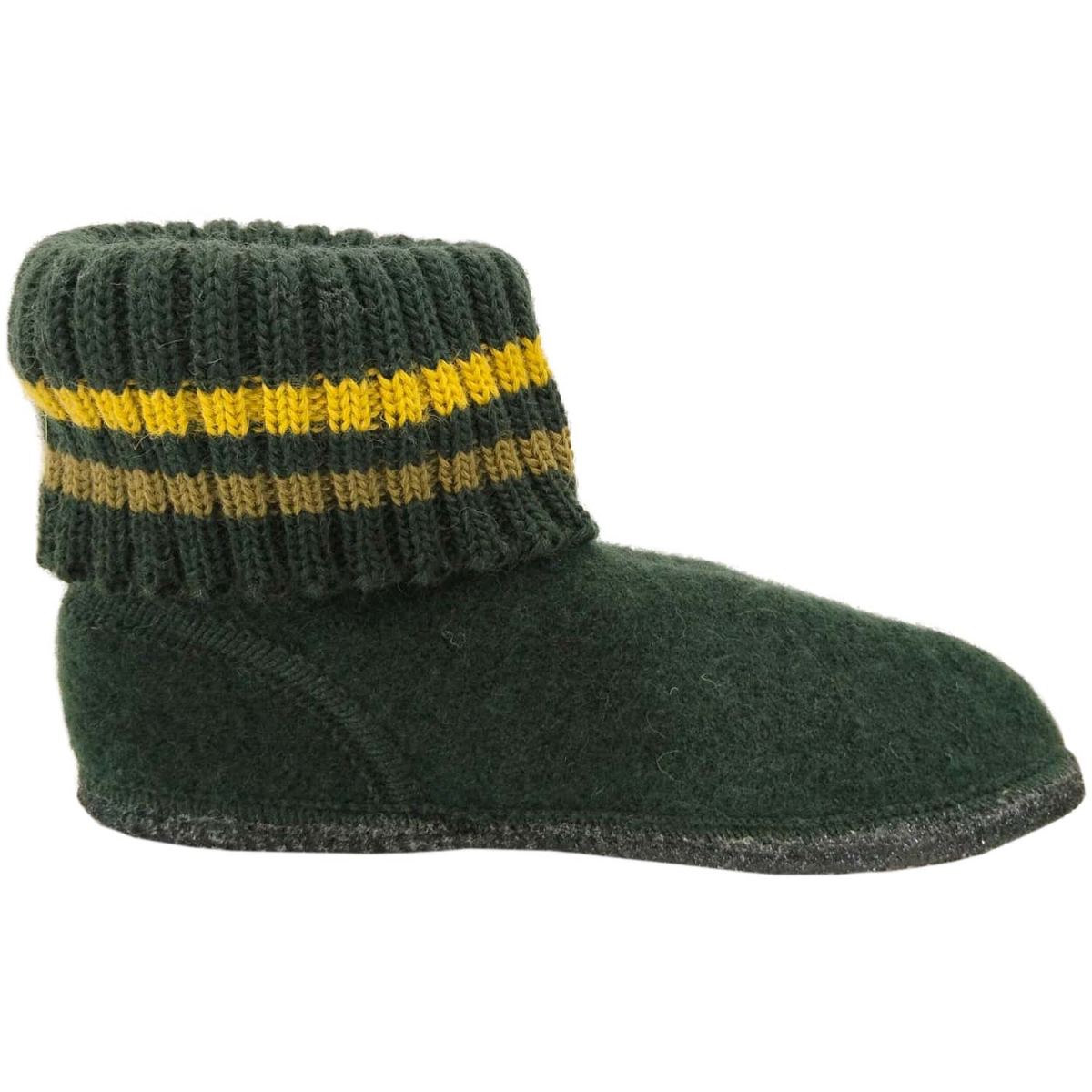 Haflinger - Paul - Unisex Hüttenschuhe mit Strickbund - Moosgrün – Bild 2