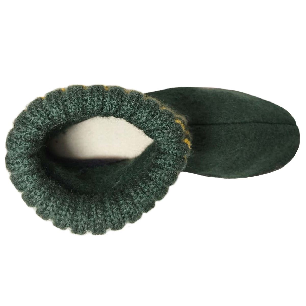 Haflinger - Paul - Unisex Hüttenschuhe mit Strickbund - Moosgrün – Bild 3