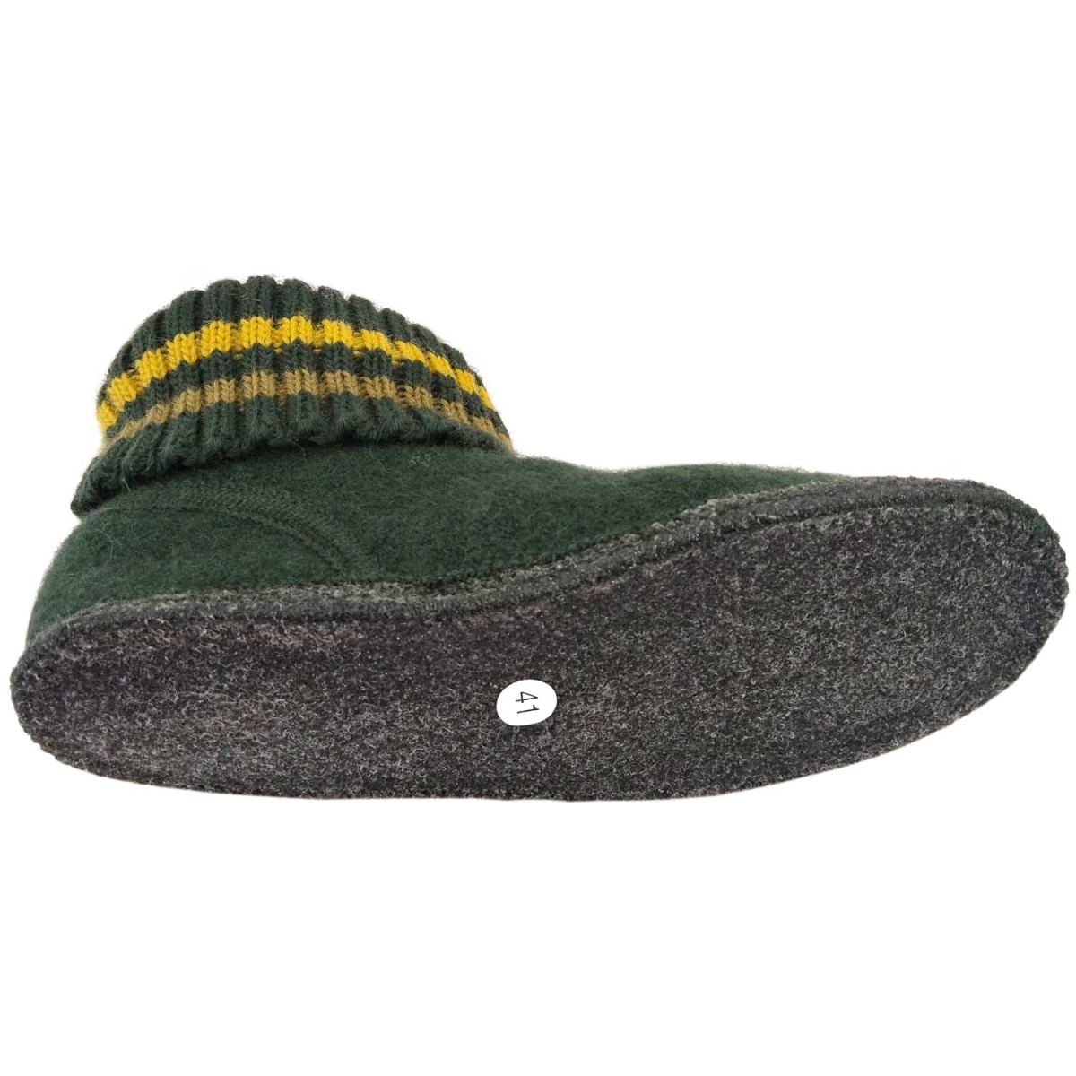 Haflinger - Paul - Unisex Hüttenschuhe mit Strickbund - Moosgrün – Bild 4