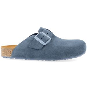 Haflinger - Porto - Unisex Lederclog mit Korkfußbett - Blau (Jeans)