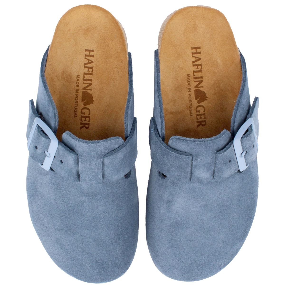 Haflinger - Porto - Unisex Lederclog mit Korkfußbett - Blau (Jeans) – Bild 3