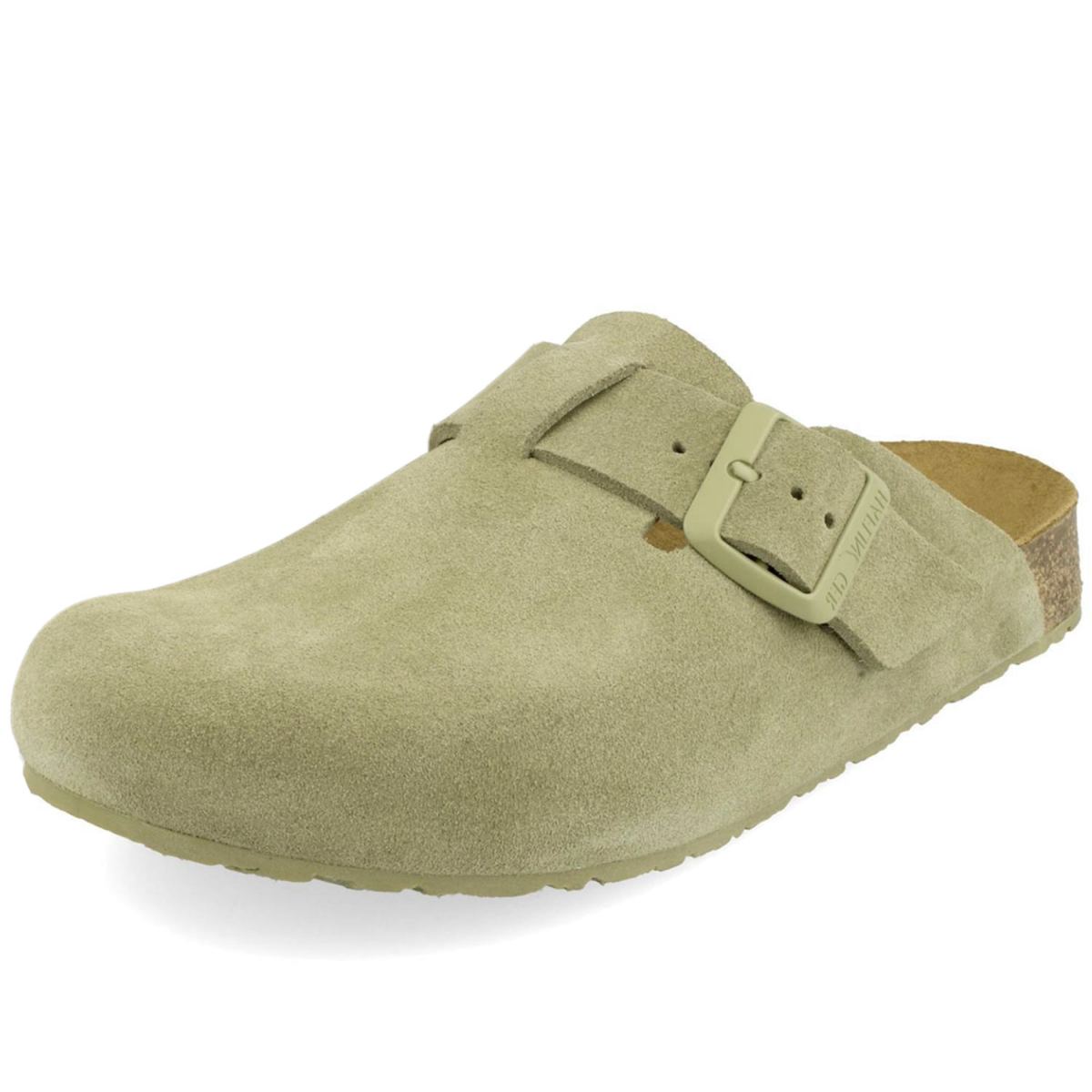 Haflinger - Porto - Damen Lederclog mit Korkfußbett - Salbei Grün