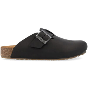 Haflinger - Porto - Unisex Lederclog mit Korkfußbett - Schwarz