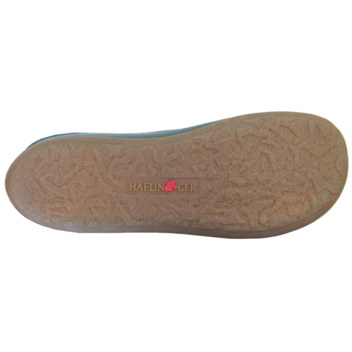 Haflinger - Everest Softi - Unisex Leder-Pantoffel mit Ziernaht - Blau (Kaskade) – Bild 3