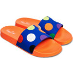 Happy Socks - Pool Slider Big Dot - Unisex Badesandalen - Orange/Blau/Mehrfarbig