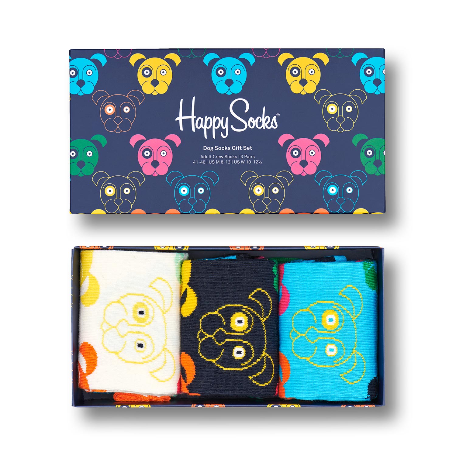 Happy Socks - Dog Socks Gift Set 3-Pack - Unisex Geschenk-Socken - Mehrfarbig
