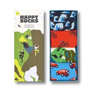 Happy Socks - Out and About Socks Gift Set 4-Pack - Unisex Geschenksocken - Mehrfarbig/Outdoor-Sportmotive