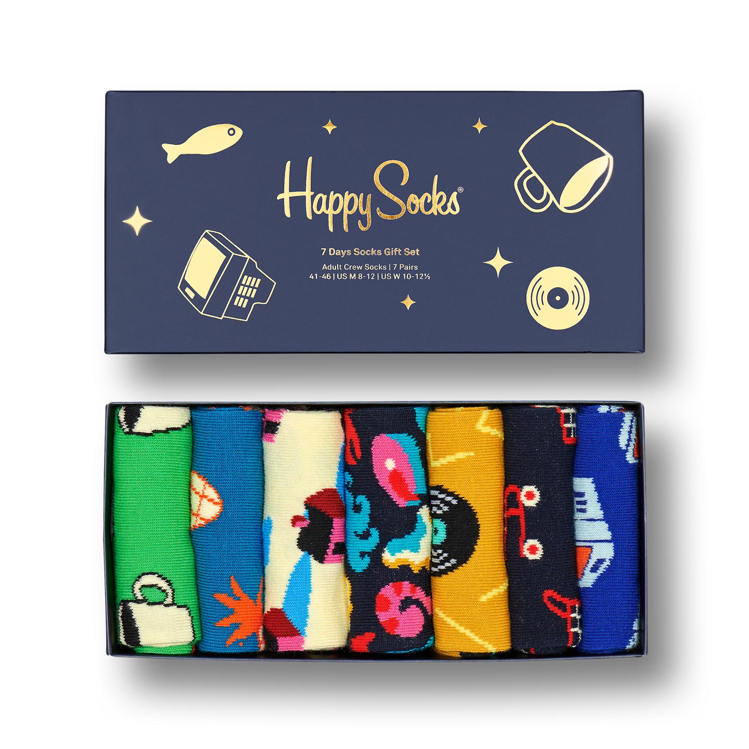 Happy Socks - 7 Days A Week Socks Gift Set 7-Pack - Unisex Geschenksocken - Mehrfarbig
