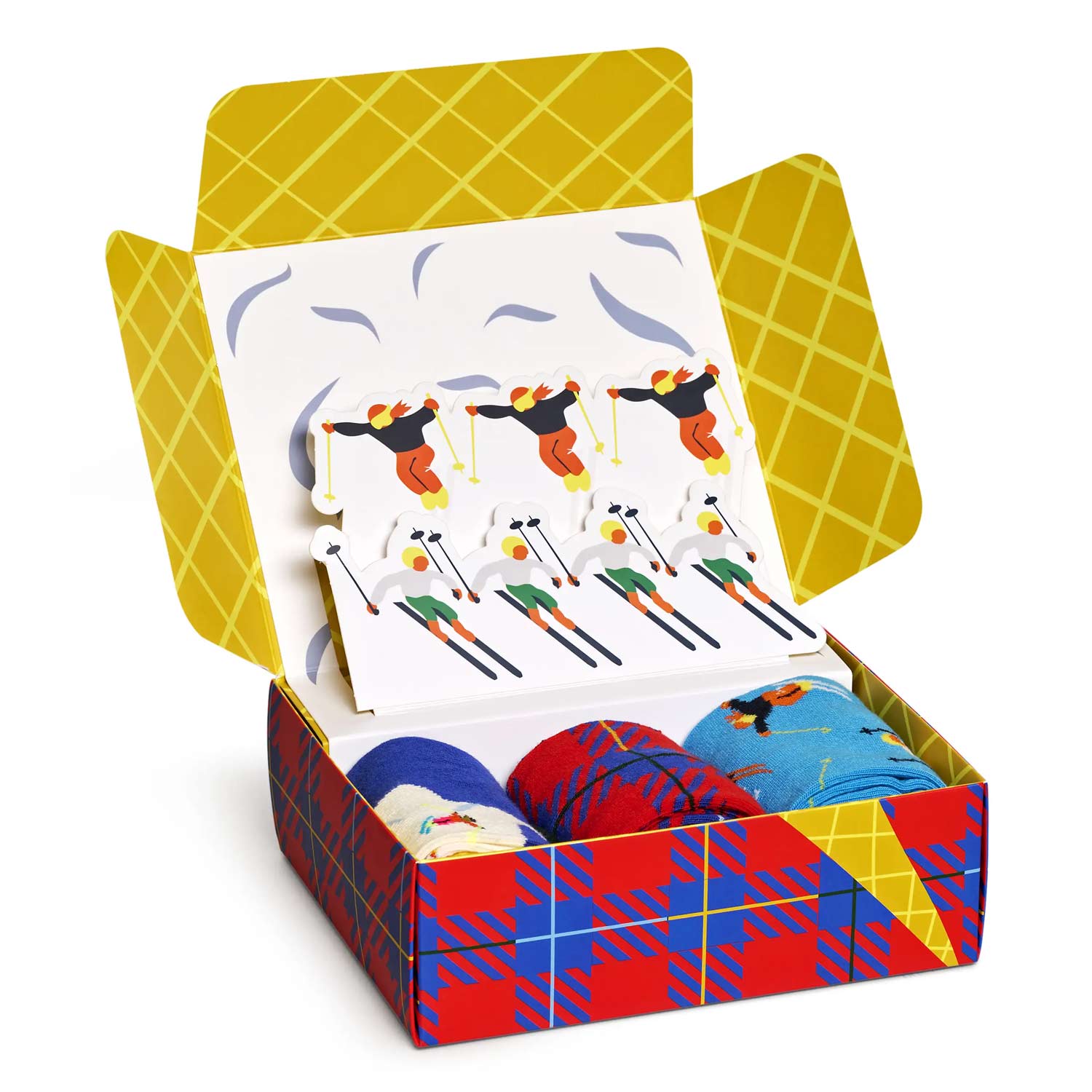 Happy Socks - Downhill Skiing Socks Gift Set 3-Pack - Unisex Geschenk-Socken für Skifans - Mehrfarbig